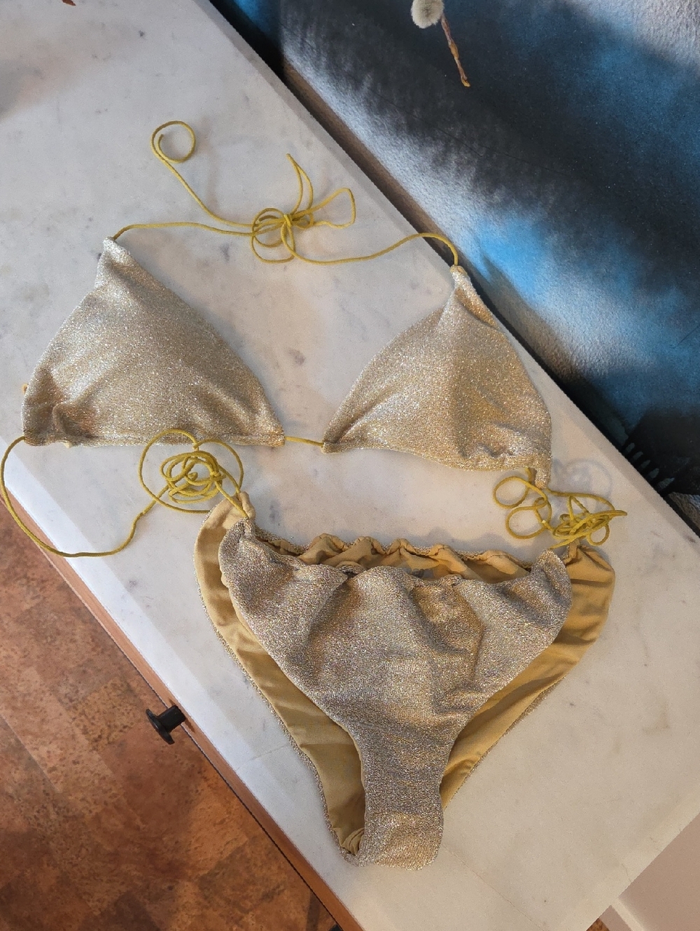 Gold Shimmer Triangle Bikini Set - It's Now Cool Brand From Austrailia